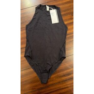 Lululemon Wundermost High-Neck Bodysuit Black Nulu Sleeveless Bikini Cut Medium